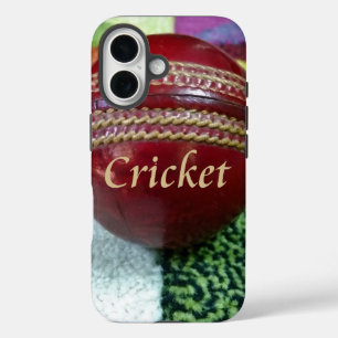 Cricket: Red Hard Ball Art Print iPhone 16 Case