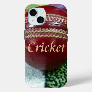 Cricket: Red Hard Ball Art Print iPhone 15 Case