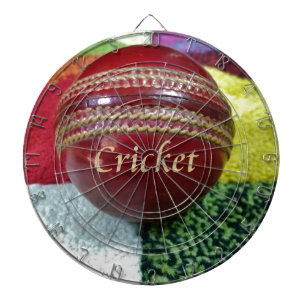 Cricket: Red Hard Ball Art Print Dartboard