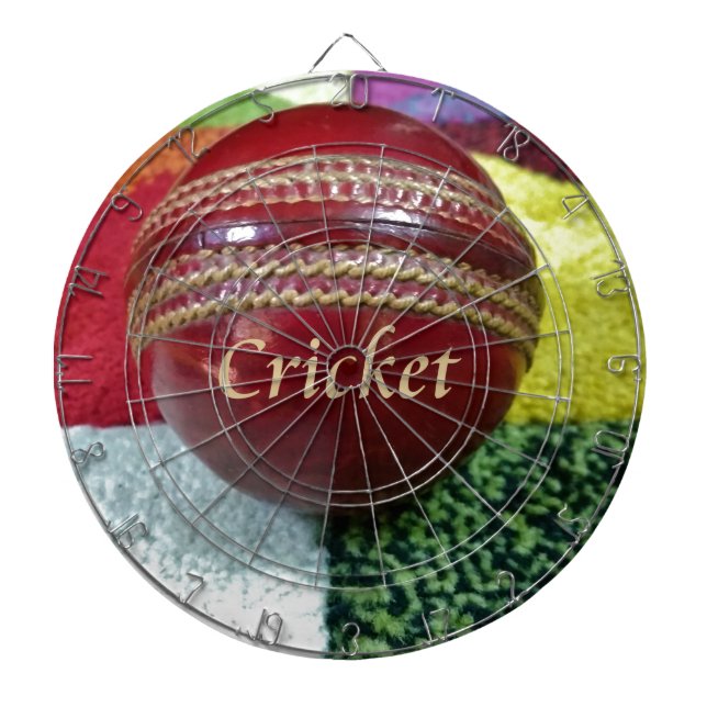 Cricket: Red Hard Ball Art Print Dartboard (Front)
