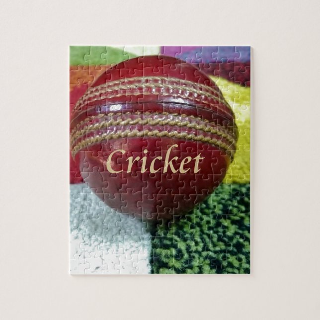Cricket: Red Hard Ball Art Print Jigsaw Puzzle (Vertical)