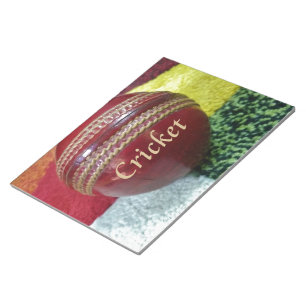 Cricket: Red Hard Ball Art Print Notepad