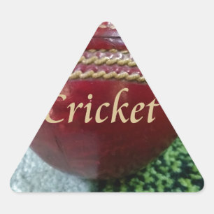 Cricket: Red Hard Ball Art Print Triangle Sticker