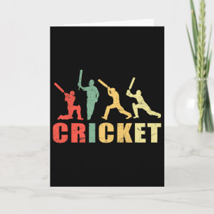 Cricket Retro Vintage Colours Cricket Players  Card