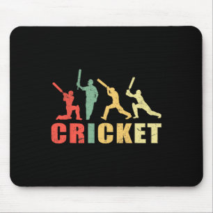 Cricket Retro Vintage Colours Cricket Players Mouse Pad