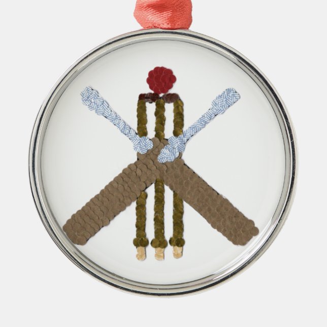 Cricket Round Christmas Tree Decoration (Front)