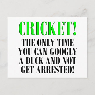 CRICKET Shirts, T-Shirts and Gifts! Postcard