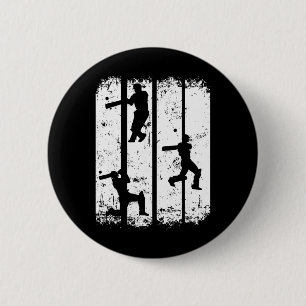 Cricket Silhouette - Cricket Player Cricket Lover 6 Cm Round Badge