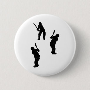 Cricket Silhouette Cricket Player Silhouettes  6 Cm Round Badge