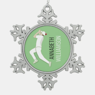 Cricket Snowflake Pewter Christmas Ornament