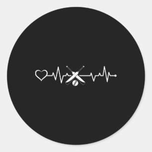 Cricket Sport Cricket Heartbeat Cricket Player Classic Round Sticker