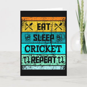 Cricket Sport Cricket Team Eat Sleep Cricket Jerse Card