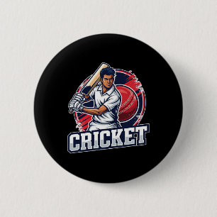 Cricket Sport For All 6 Cm Round Badge