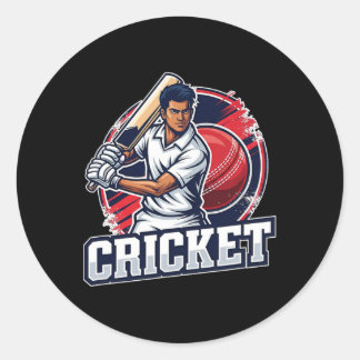 Cricket Sport For All Classic Round Sticker