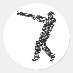 Cricket Sport Player 6 Classic Round Sticker