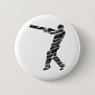 Cricket Sport Player 6 Cm Round Badge