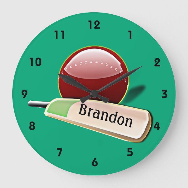 Cricket Sports Design Clock (Front)