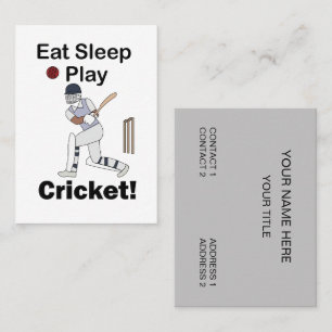 Cricket Sports Eat Sleep Play Cricket Business Card