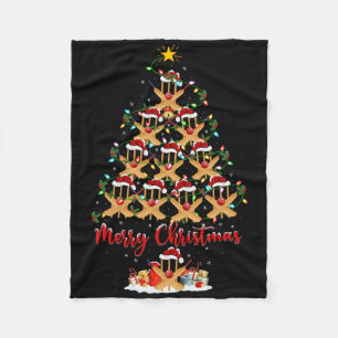 Cricket Sports Xmas Lighting Santa Cricket Christm Fleece Blanket