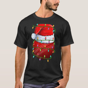 Cricket Sports Xmas Lights Cricket Ball Christmas T-Shirt