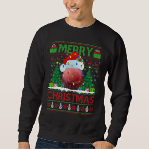 Cricket Sports Xmas Tree Ugly Santa Cricket Chri Sweatshirt