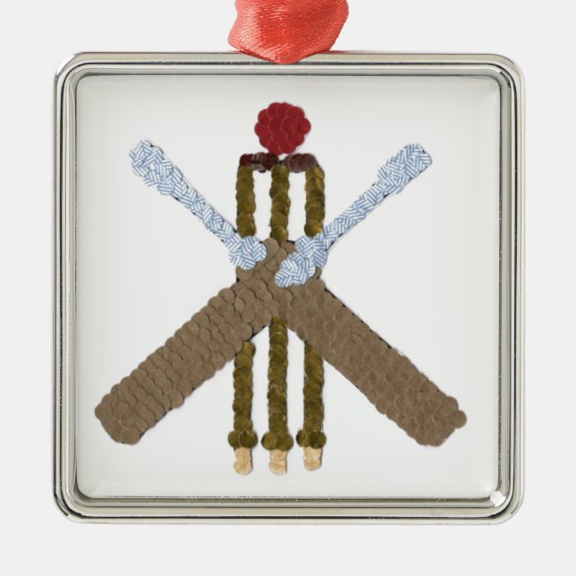 Cricket Square Christmas Tree Decoration (Front)
