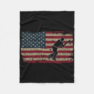 Cricket T America Flag Us Tsman Cricketer Cricket Fleece Blanket
