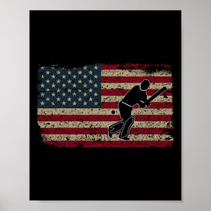 Cricket T America Flag Us Tsman Cricketer Cricket Poster