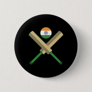 Cricket T Cricket Ll Indian Flag India Cricket 6 Cm Round Badge