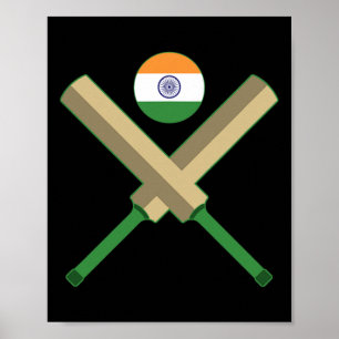 Cricket T Cricket Ll Indian Flag India Cricket  Poster
