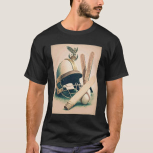 Cricket Team Captain Vintage Cricket Bat And Helme T-Shirt