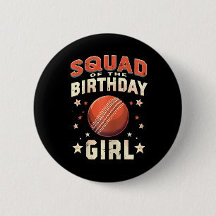 Cricket-themed Squad Of The Birthday Girl 6 Cm Round Badge