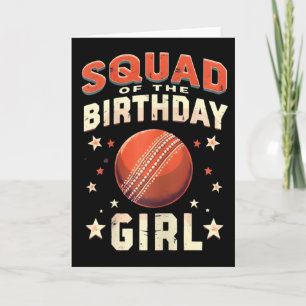 Cricket-themed Squad Of The Birthday Girl Card