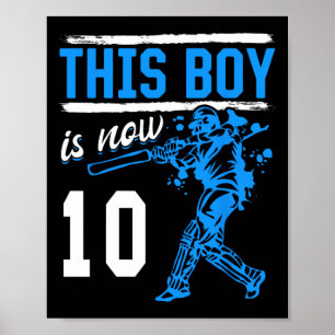 Cricket - This Boy Is Now 10 Year Old 10 Th Birthd Poster