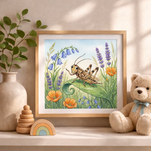 Cricket Tiny Insects Nursery Poster