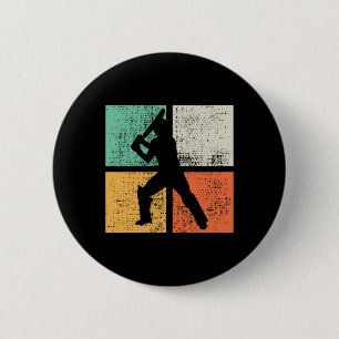 Cricket Tsman Gift Player Coach Retro 6 Cm Round Badge