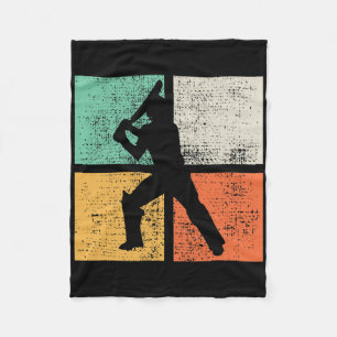 Cricket Tsman Gift Player Coach Retro Fleece Blanket