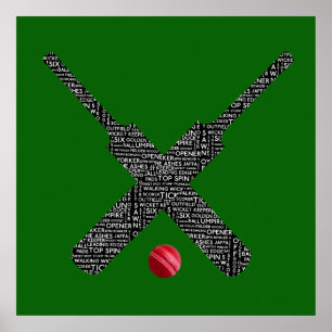 cricket typography poster