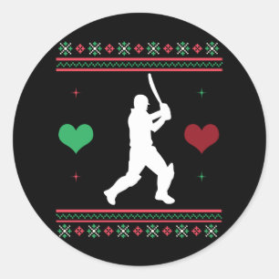 Cricket Ugly Christmas Sweater Xmas Classic Round Sticker
