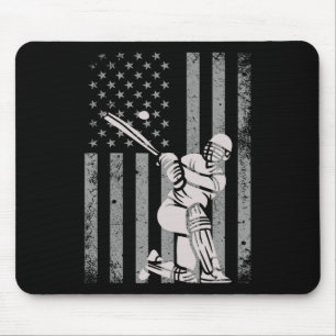 Cricket Usa American Flag Cricket Lover Team Fans Mouse Pad