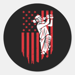 Cricket Usa Jersey Flag America Cricket In Usa  Classic Round Sticker
