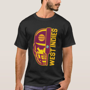 Cricket West Indies Fan Helmet Ball And Bat T-Shirt