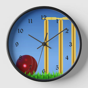 Cricket, wicket and ball clock