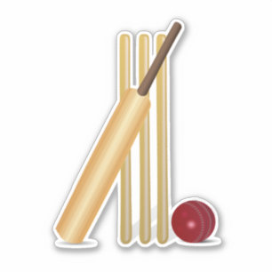 Cricket, wicket and ball sticker