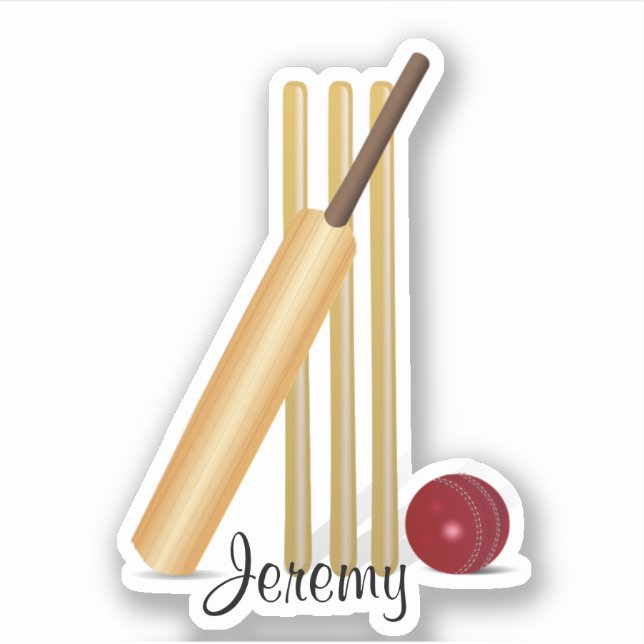 Cricket, wicket and ball template, customise (Front)