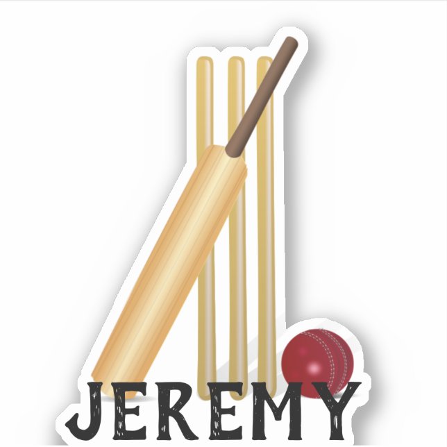 Cricket, wicket and ball template, customise stick (Front)