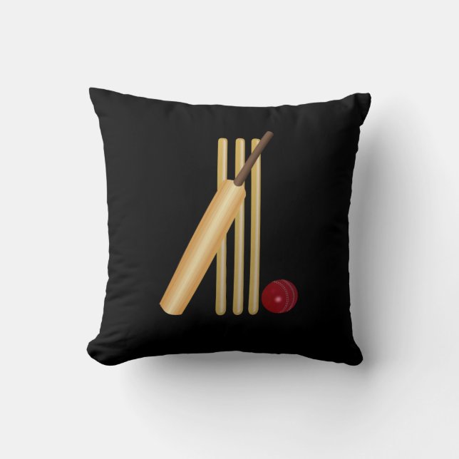 Cricket - Wicket, Bat and Ball Cushion (Front)