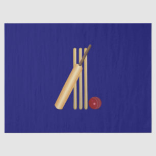 Cricket, wicket, bat and ball, tissue paper