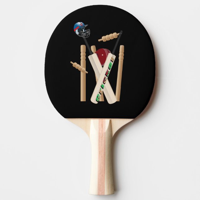 Cricket Wickets, Bats And Ball,  Ping Pong Paddle (Front)