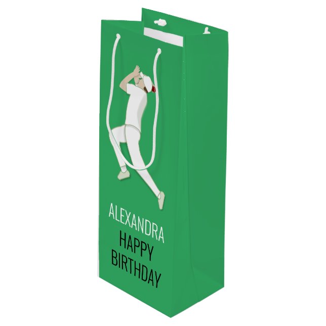 Cricket Wine Gift Bag (Front Angled)